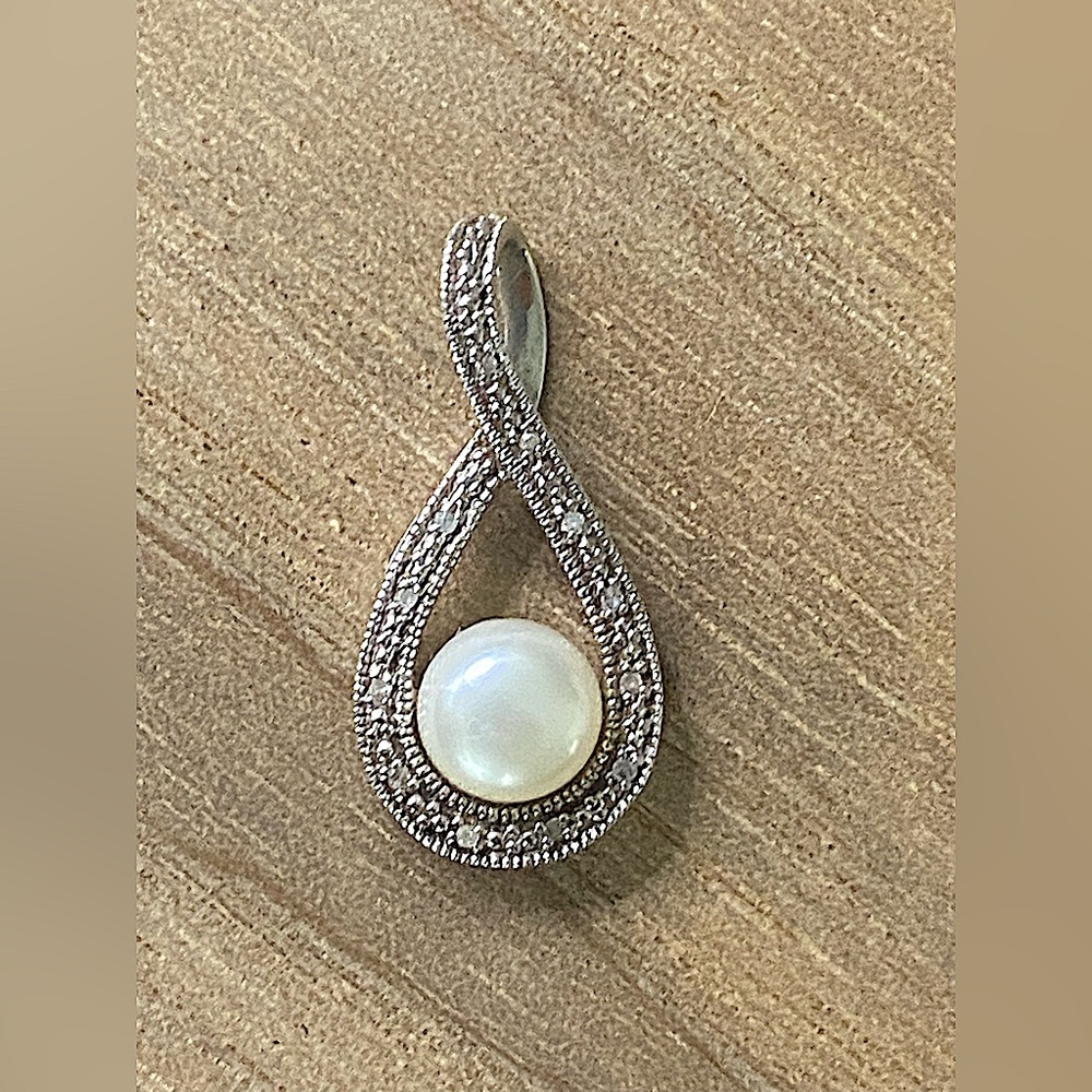 Pearl 925 Sterling Silver Pendant, Necklace for Her, Cubic Zirconium